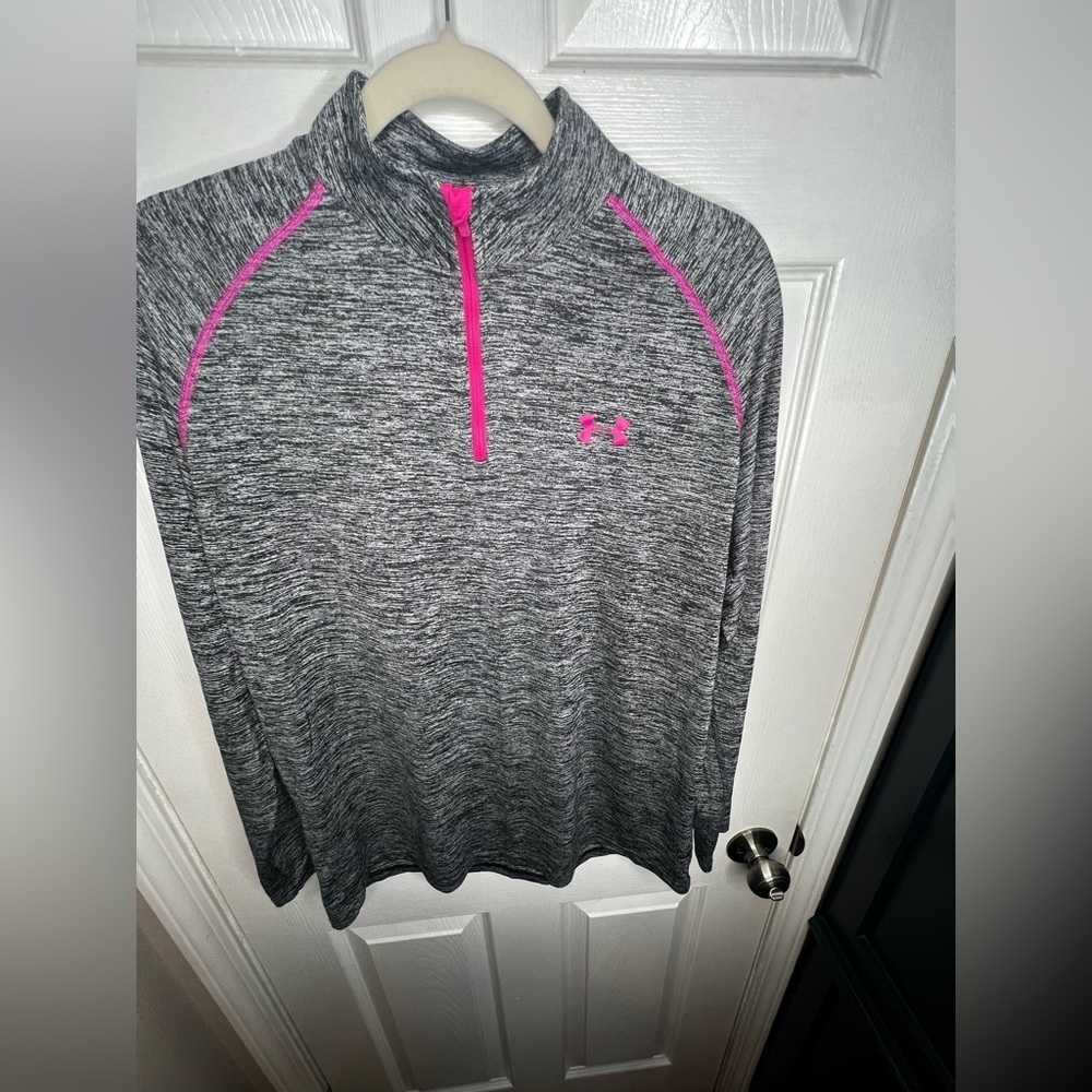 Under Armour Men’s Medium Heat Gear Loose Fit 1/4 Zip Long Sleeve Gray Top M - Picture 11 of 12